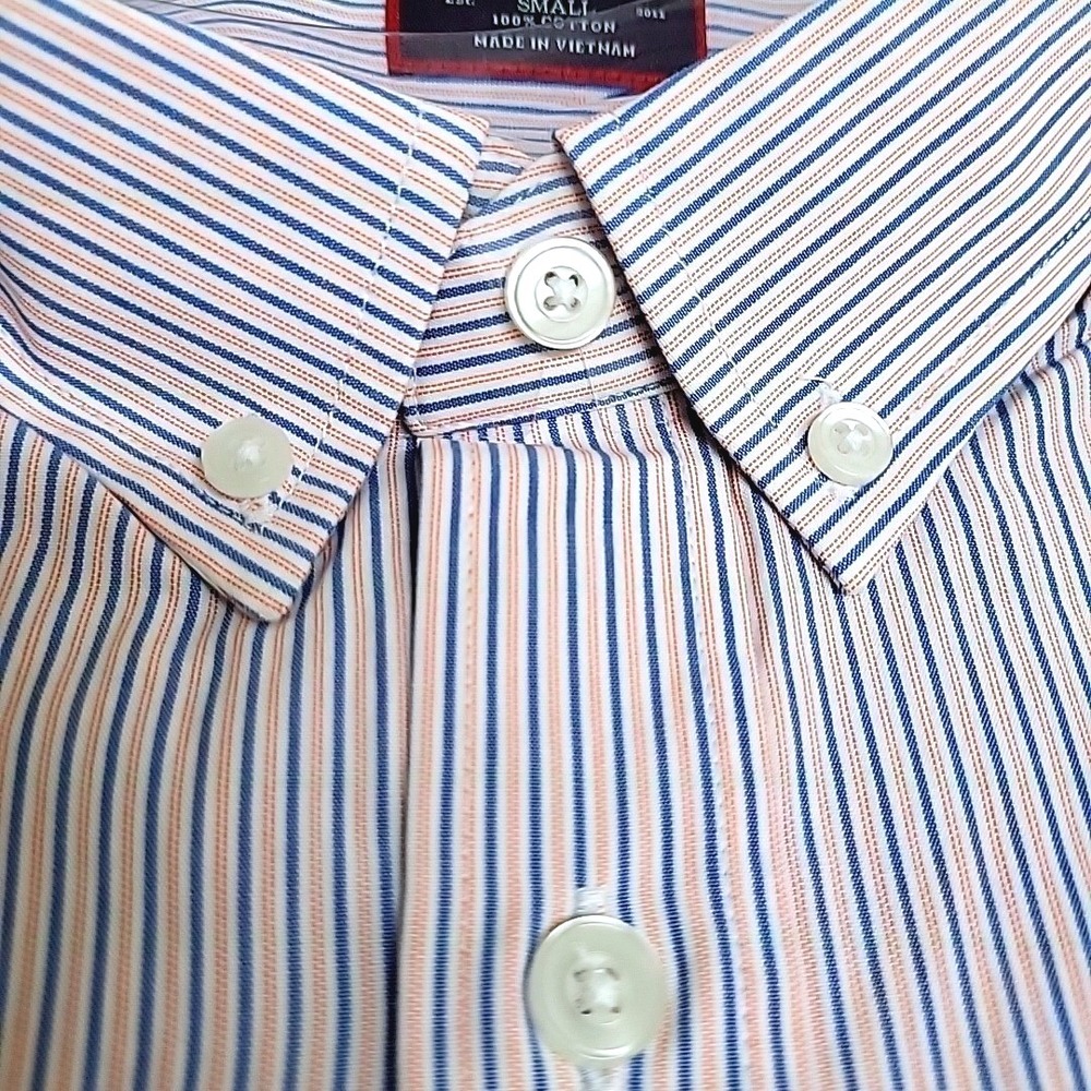 UNTUCKit Men's Button-Down Shirt in Blue and Pink Stripes